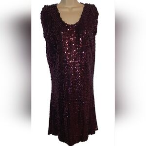 Sequin Mini Dress in Burgundy